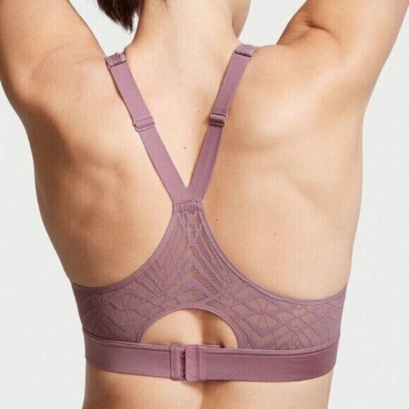 NWOT Victoria's Secret ON POINT Mesh Lace High Neck Wireless Sports Bra - Picture 2 of 2